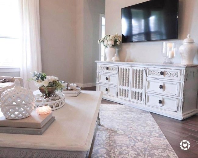 Milk Glass And Distressed Wood Elegance