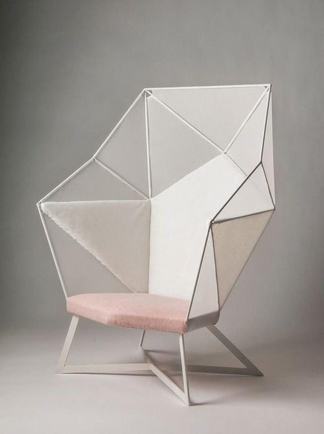 Angled Metal Frame Chair Soft Pastels