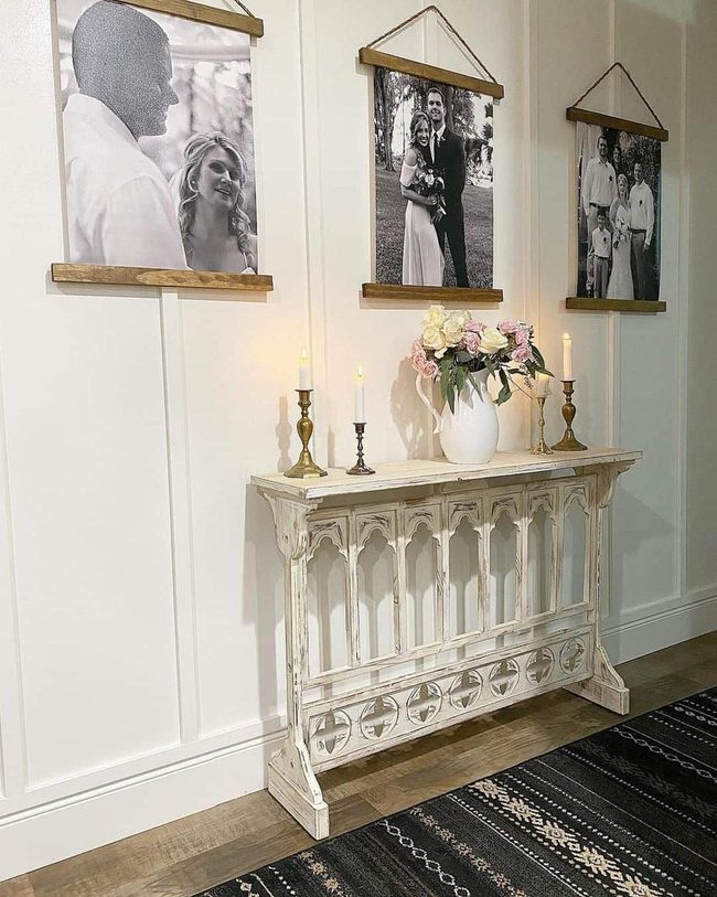 Distressed White Wood Meets Gold And Roses