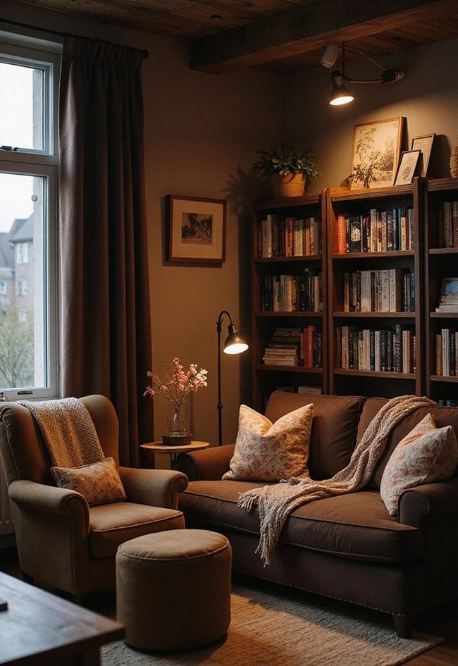 Dark Brown Reading Nook