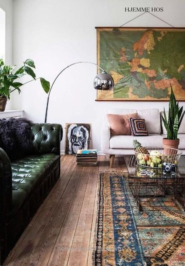 Dark Green Leather Meets Colorful Bohemian