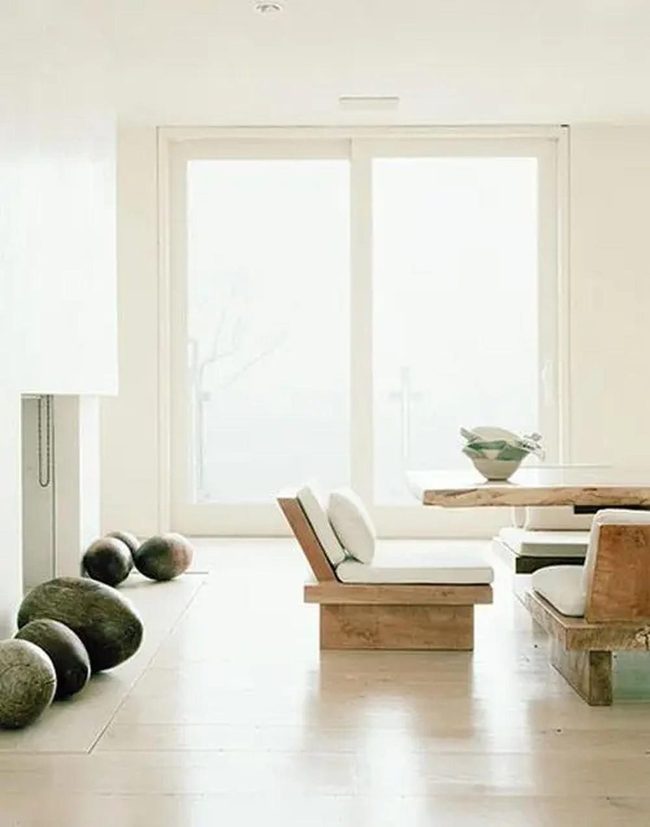 Sunlit Wood And Stone Simplicity