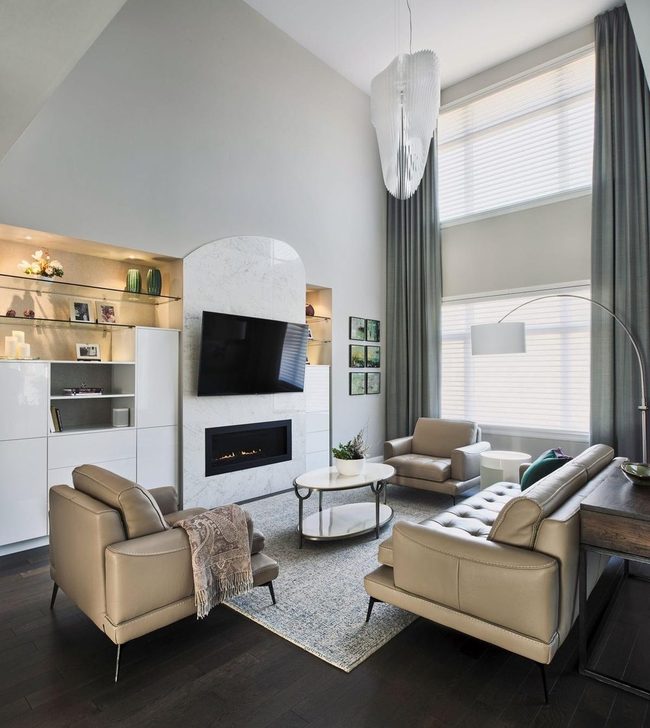 Marble Fireplace Modern Living