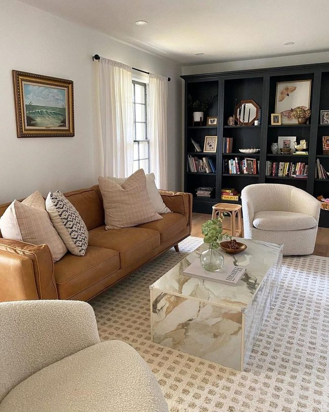 Cognac Leather Meets Refined Light