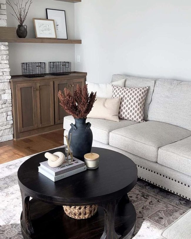 Stacked Stone Fireplace Focal Point