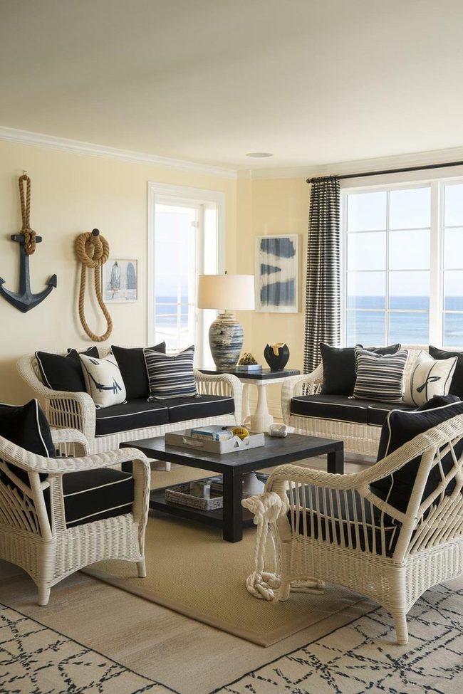 Wicker and Anchors in Cream Tones