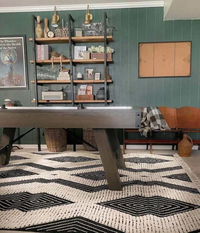 Hunter Green Shiplap Game Room