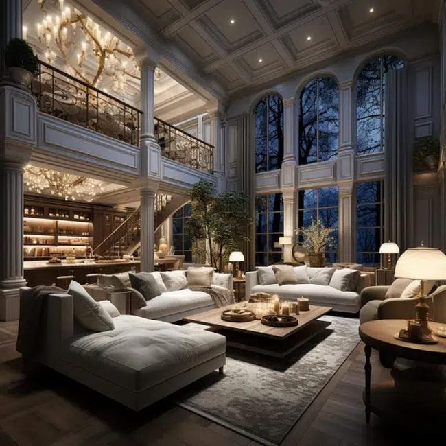 Geometric Ceiling Squares With Light