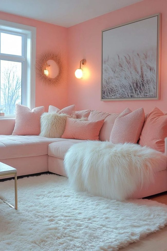 Pastel Pink Walls, Natural Light