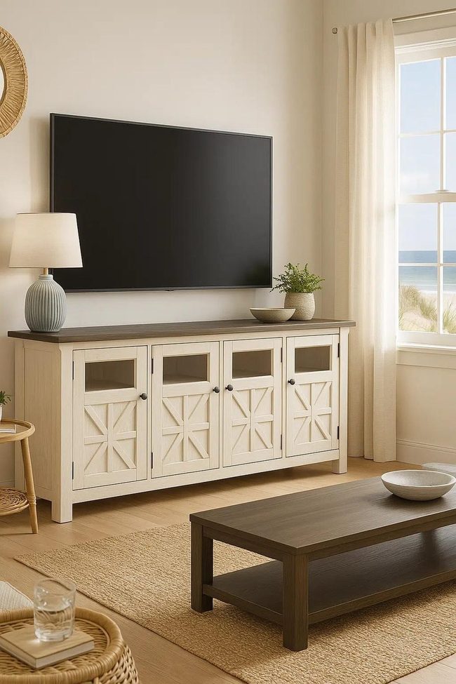 Large White Farmhouse Space Console