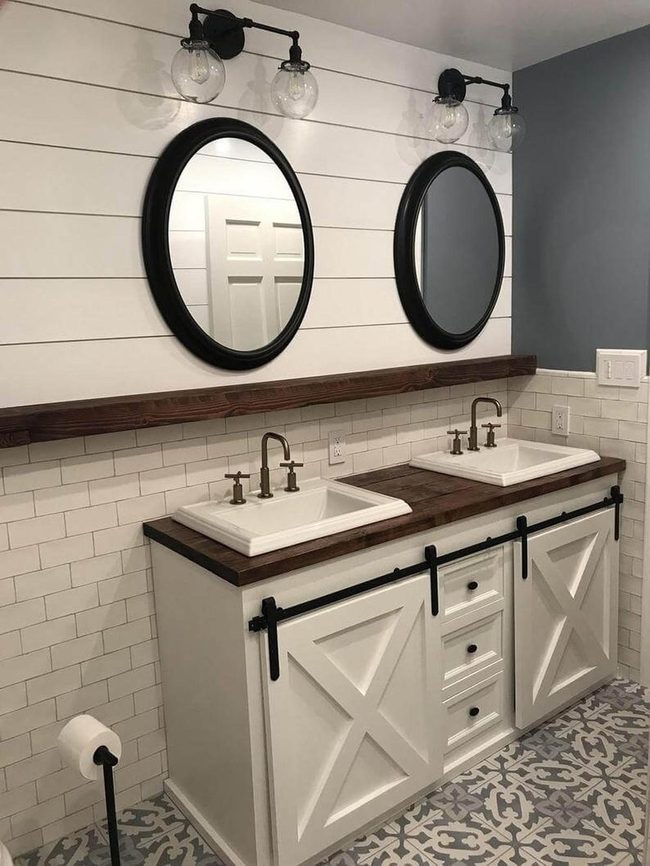 Black And White Double Vanity Statement