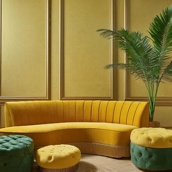 Yellow Walls With Black And White Contrast