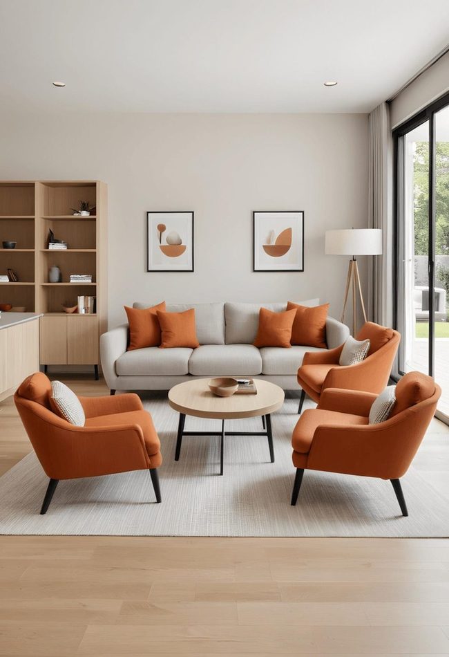 Burnt Orange Chairs Define Modern Living