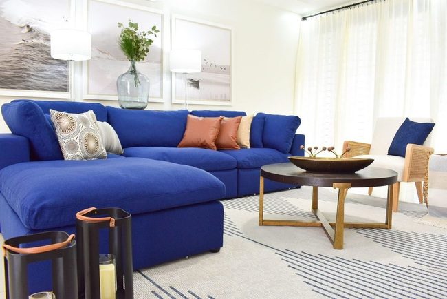 Royal Blue Statement Sectional