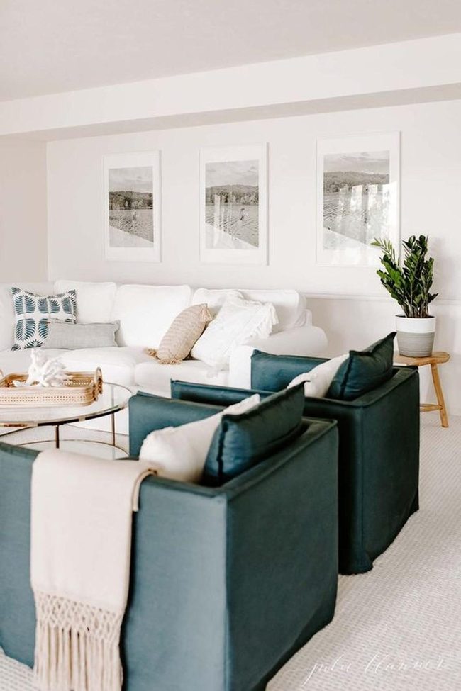 Dark Green Chairs, White Minimalism