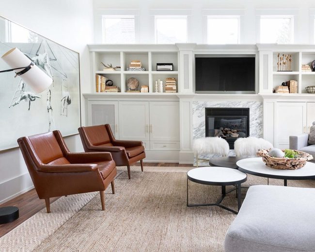 Low Ceiling Built-In Shelving