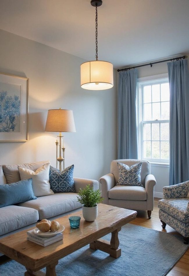 Gentle Blue Grey Pendant Glow