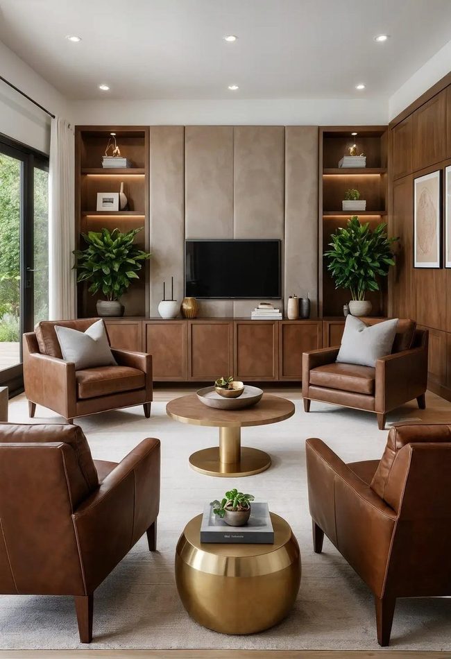 Matching Accent Chairs Brown Leather Balance