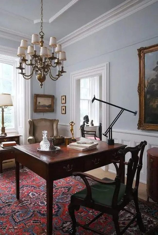 Red Patterned Rug Grounds Study
