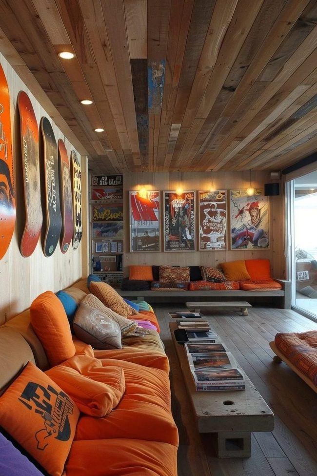 Wall-Mounted Skateboards And Graffiti Energy