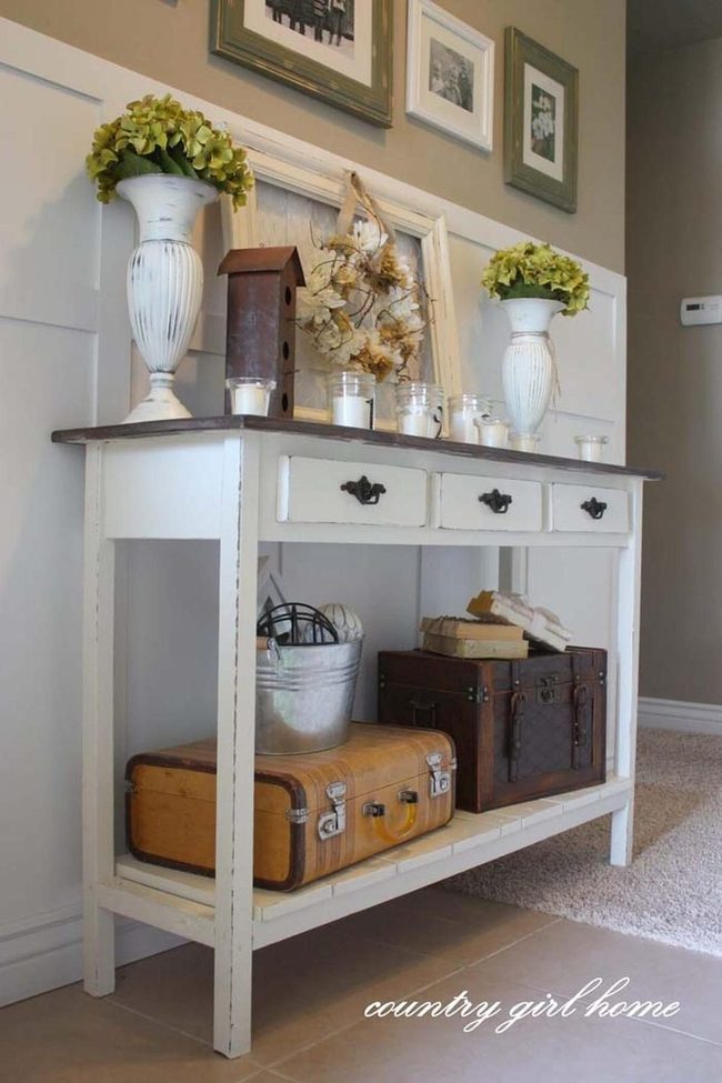 Open Shelving Storage Table