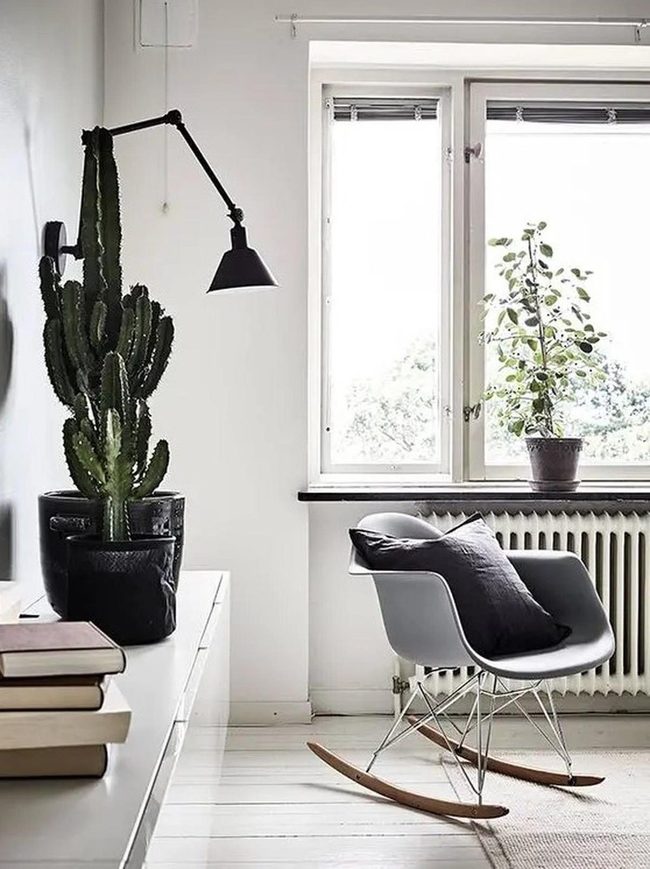 Sunlit White Room With Gray Chairs