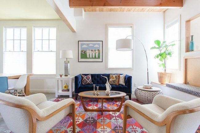 Patterned Pillows On Neutral Canvas