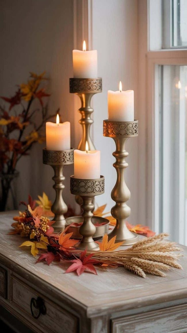 Layered Brass Candle Heights