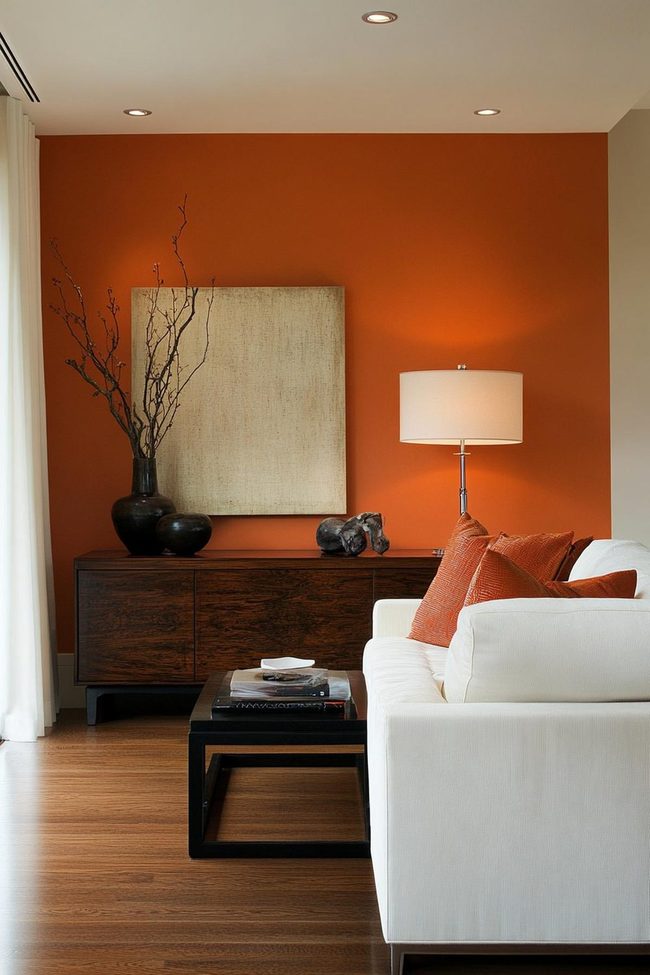 Burnt Orange Accent Wall Statement