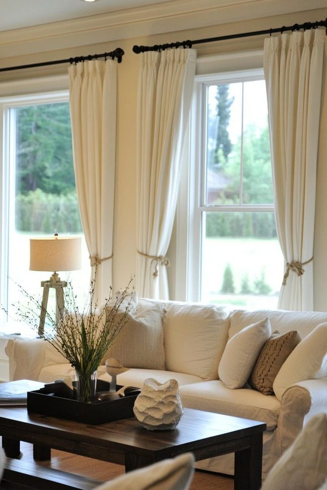 Gathered Fabric Creates Window Elegance