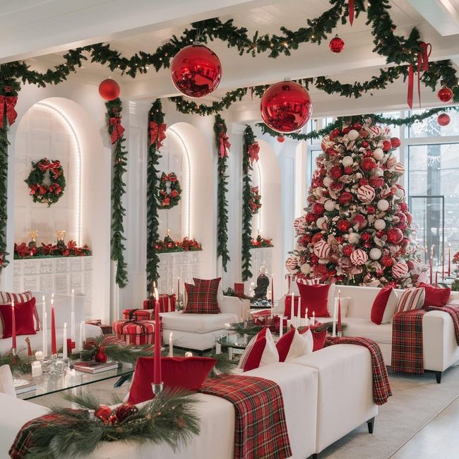 Plaid Red Parlor Festive