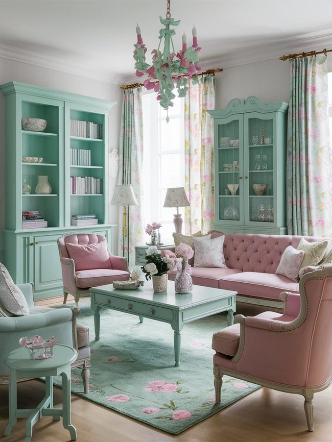 Mint Green Baby Blue Blush Pink