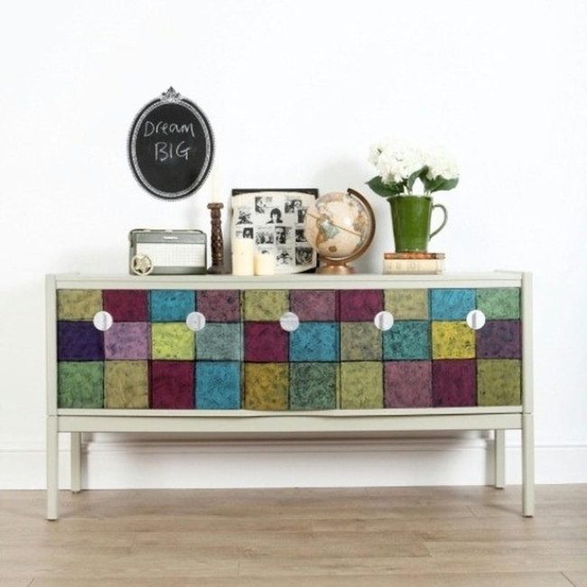 Patchwork Sideboard With Colorful Personality
