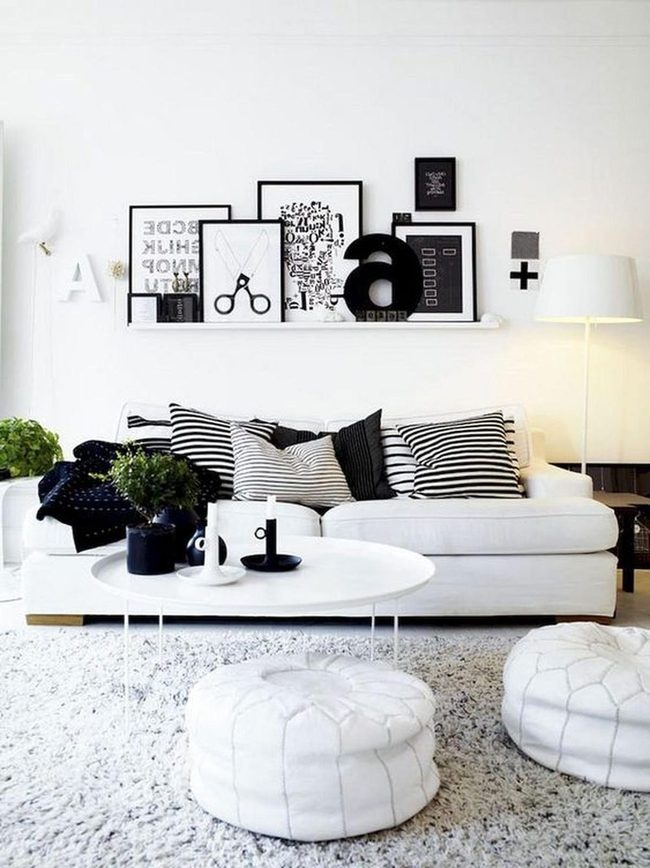 Striped Pillows Meet Minimalist Walls