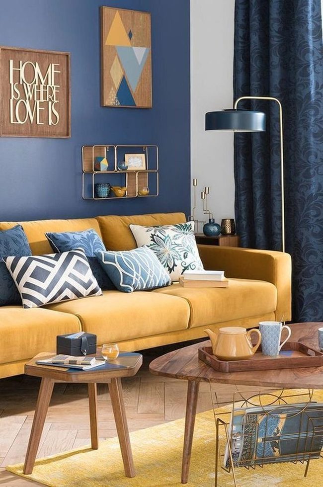 Mustard Yellow Couch Statement Living