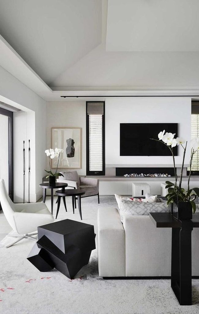 Gray And White Modern Living Room