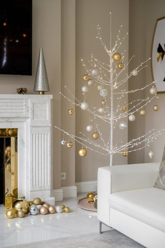 Gold Ornaments Meet White Simplicity