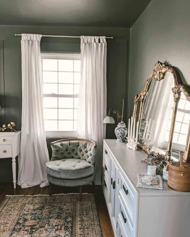 White Farmhouse Gray Walls