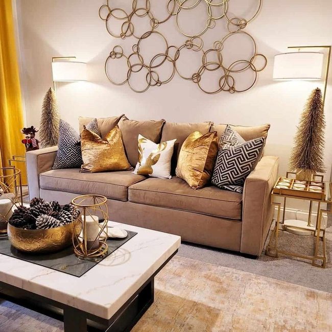 Gold And Brass Layered Living