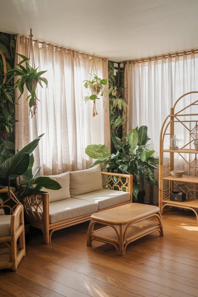 Lush Green Boho Living