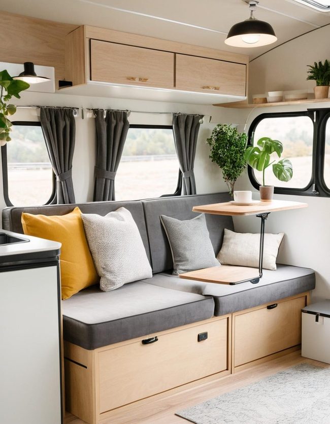 Lighting Colored Multipurpose Camper Interior