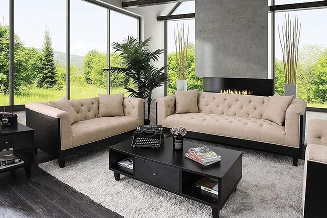 Structured Tufted Sofa Statement