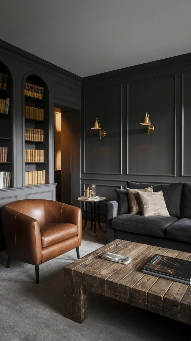 Brown And Gray Living Room Layering