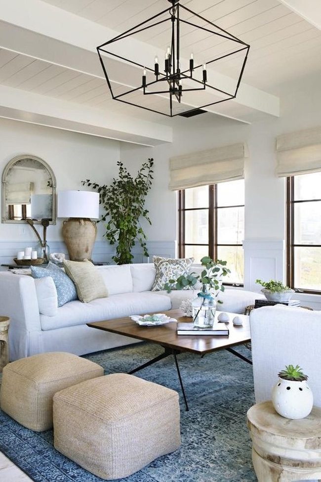 Black Chandelier Lights White Space