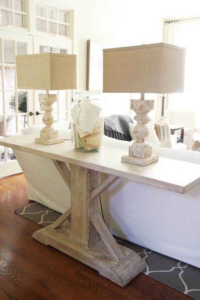 Whitewashed Pedestal Table Statement