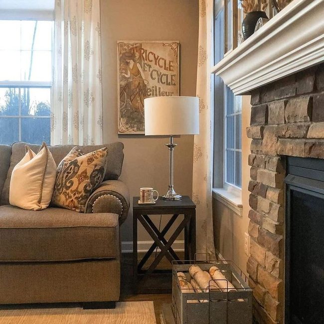 Earth Tones Meet Fireplace Warmth