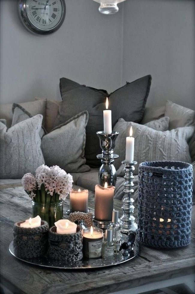 Silver Candlelight With Fresh Blooms