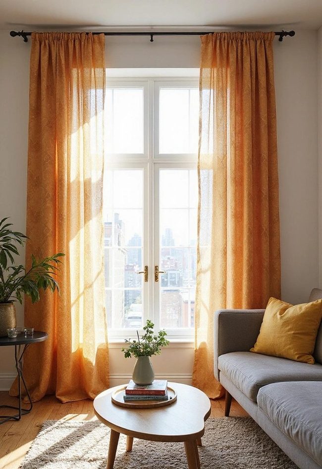 Geometric Patterned Sheer Curtains Light
