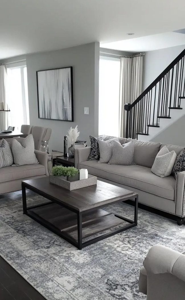 Bold Accent Chair Grey Backdrop