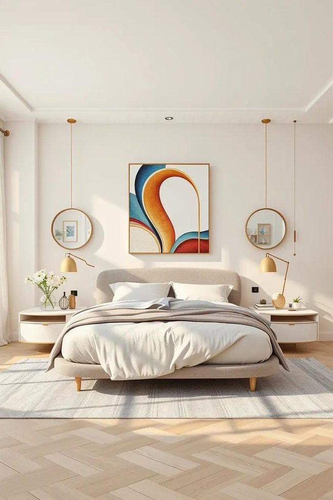 Curved Furniture Meets Organic Wall Art